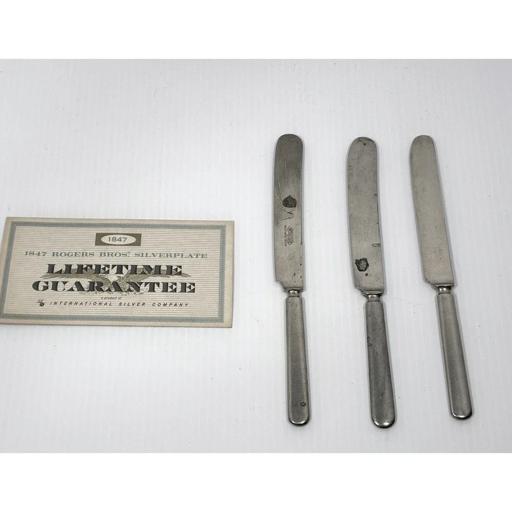 1847 Rogers Bros Silverplate Flatware 18pc Fiddle Pattern Forks Spoons Knives